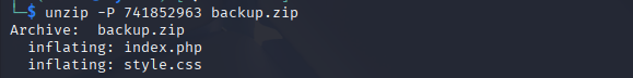 HTB vaccine unzip